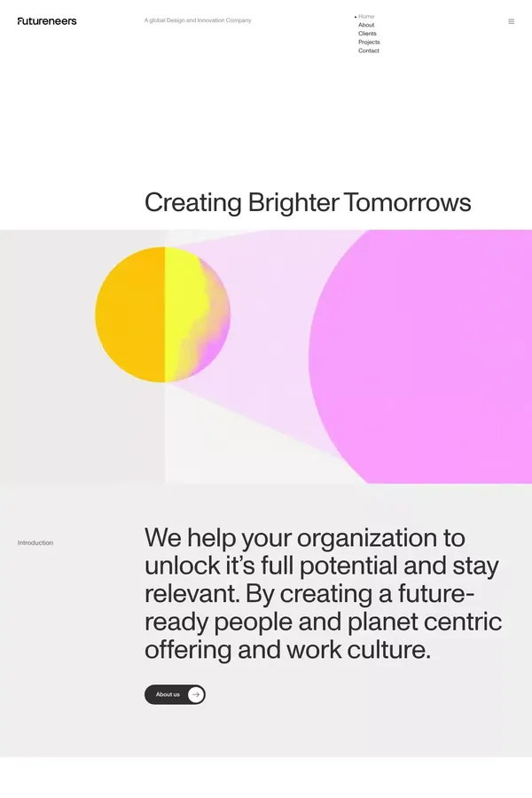 Futureneers - Portfolio design inspiration