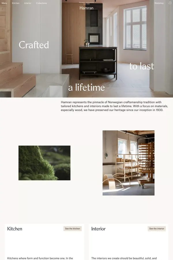 Skreddersydd kjøkken og interiør. Norsk håndverk siden 1930. - Landing design inspiration