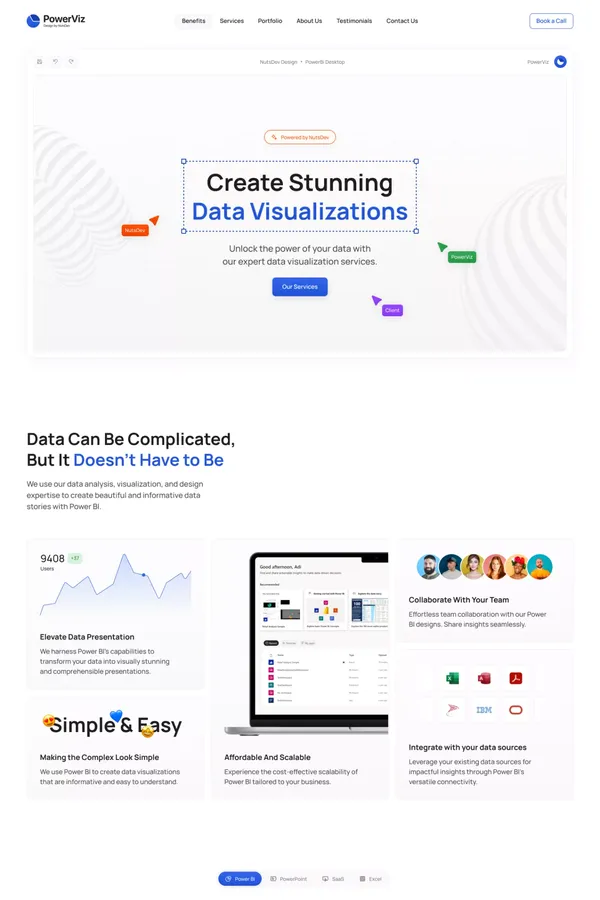 PowerViz — Design Services for PowerPoint, Power BI, & More - Landing design inspiration