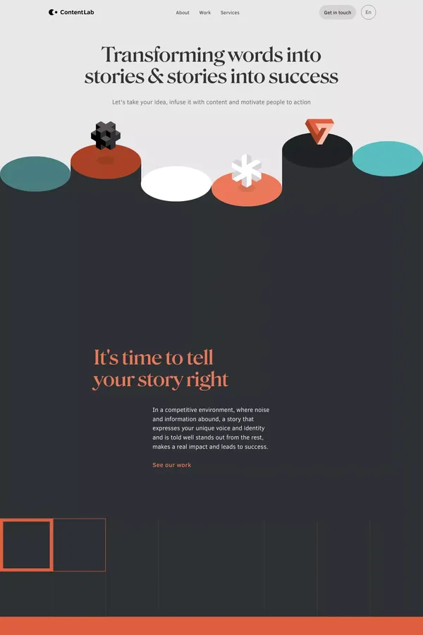 Content lab - Portfolio design inspiration