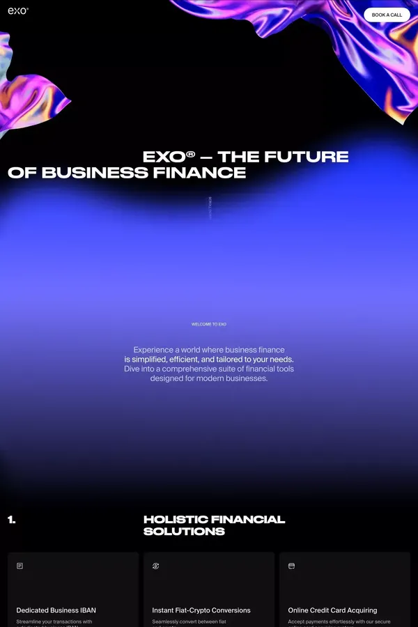Exo Money — The Future of Finance - Landing design inspiration
