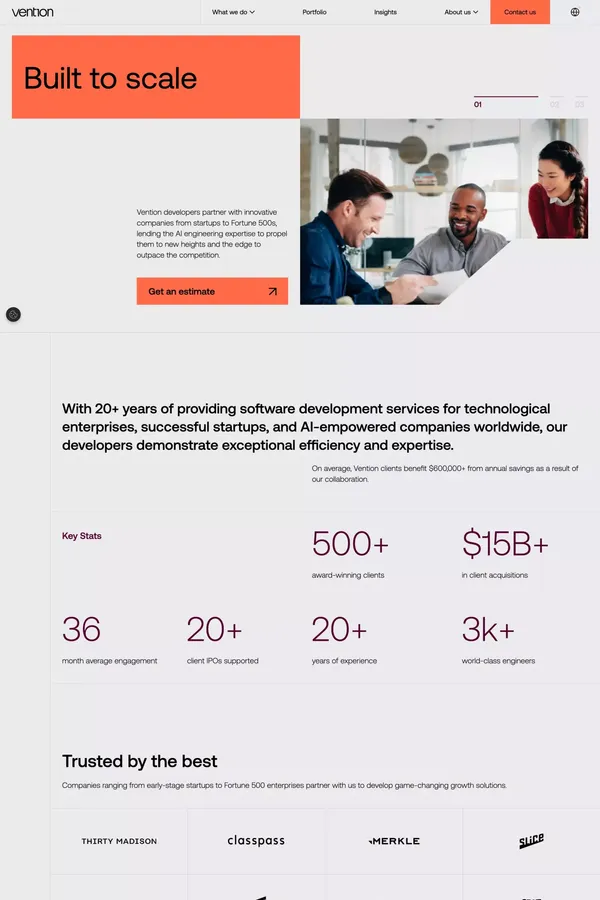 Software Development Company | Vention - Landing design inspiration