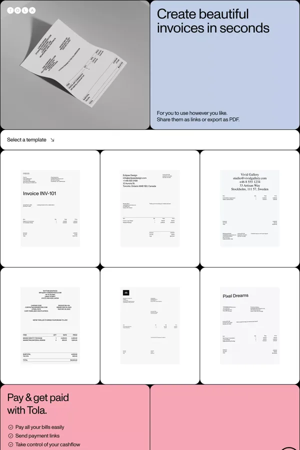 Tola - Other design inspiration