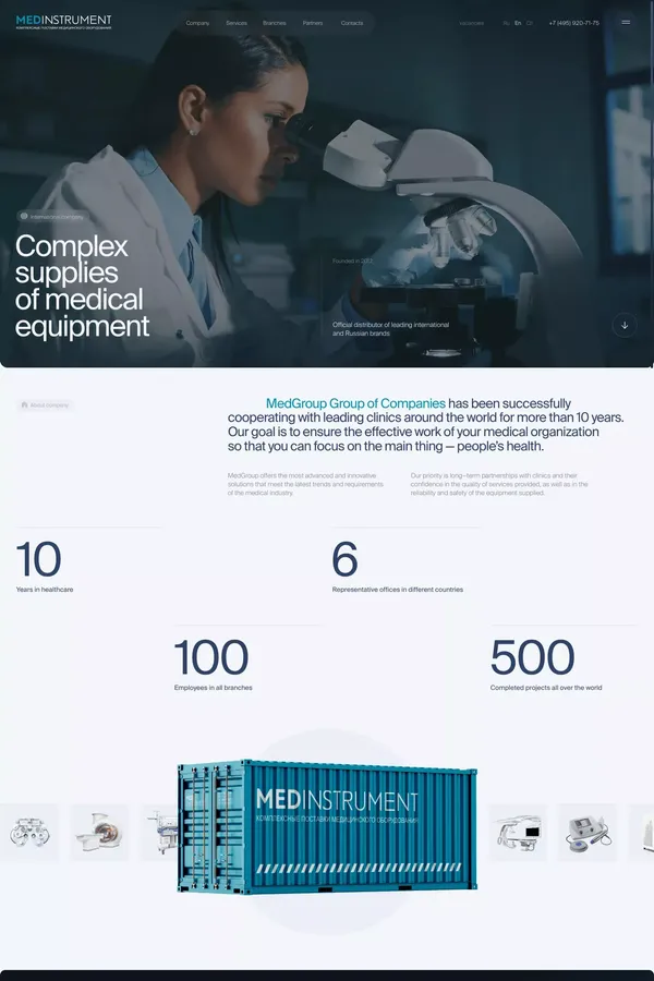 Med Instrument | Complex supplies of medical equipment - website design inspiration