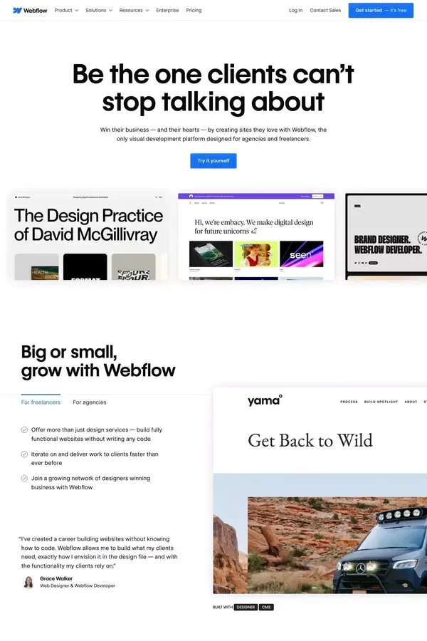 Freelancers and Agencies - Landing design inspiration