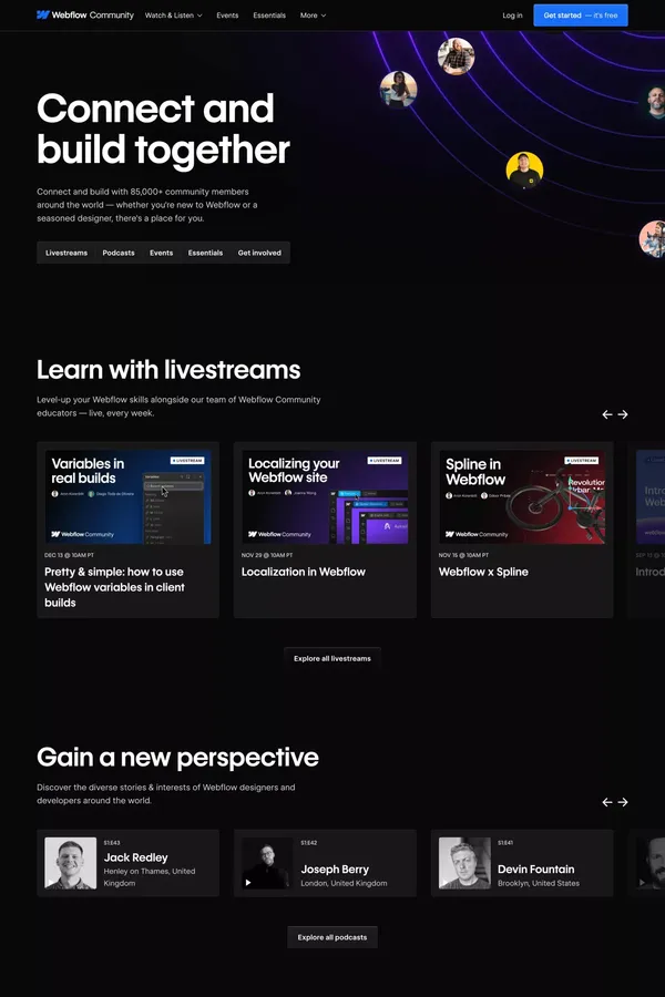 Webflow Community - Landing design inspiration
