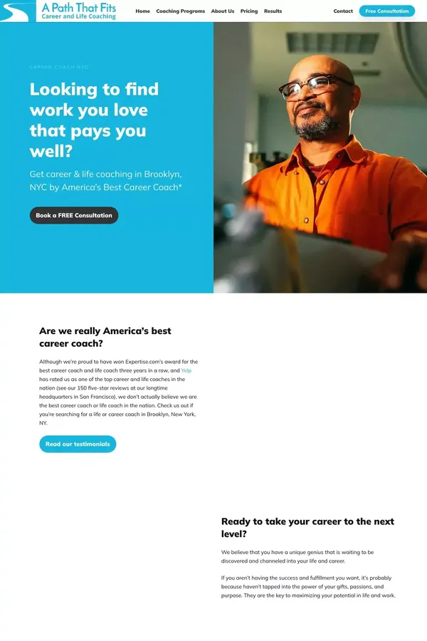 Career Coach NYC | #1 Rated Job Coach Brooklyn | A Path That Fits - website design inspiration