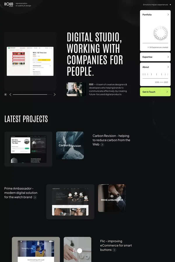 Roud Studio - Global Digital Design Agency - Portfolio design inspiration