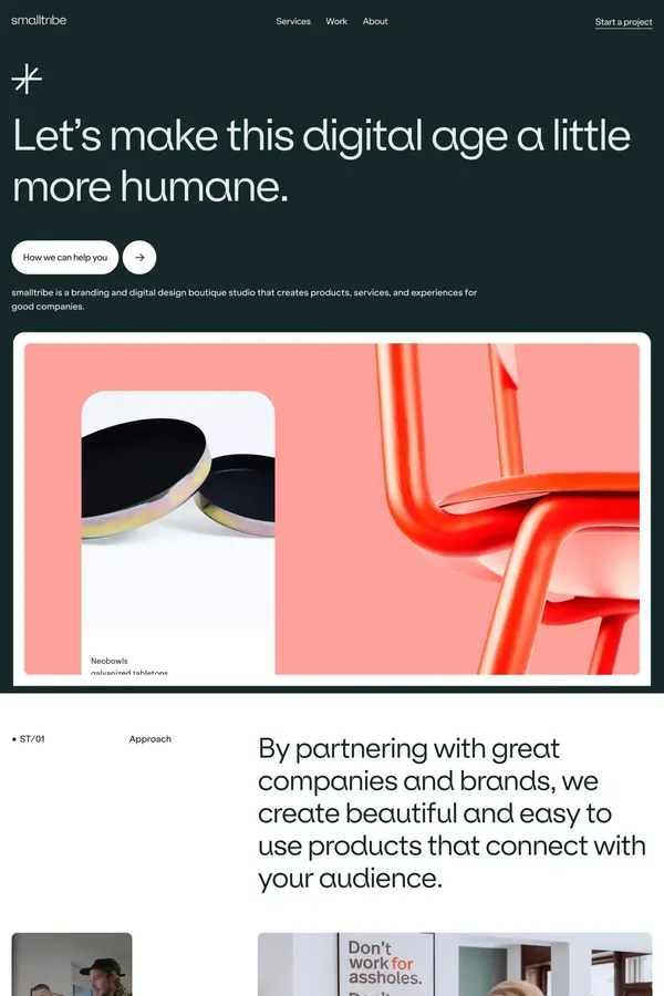 smalltribe - branding and digital design boutique studio - Portfolio design inspiration
