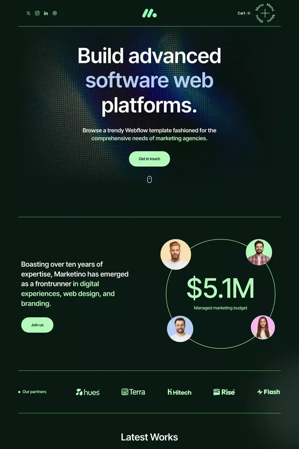 Marketino - Webflow Ecommerce website template - Template design inspiration