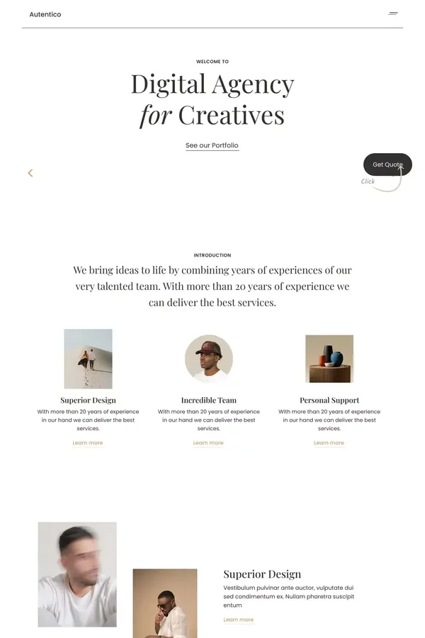 Autentico - Webflow HTML Website Template - website design inspiration