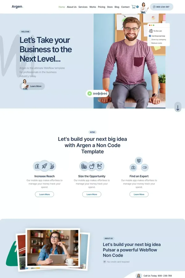 Argen - Webflow HTML Website Template - Template design inspiration