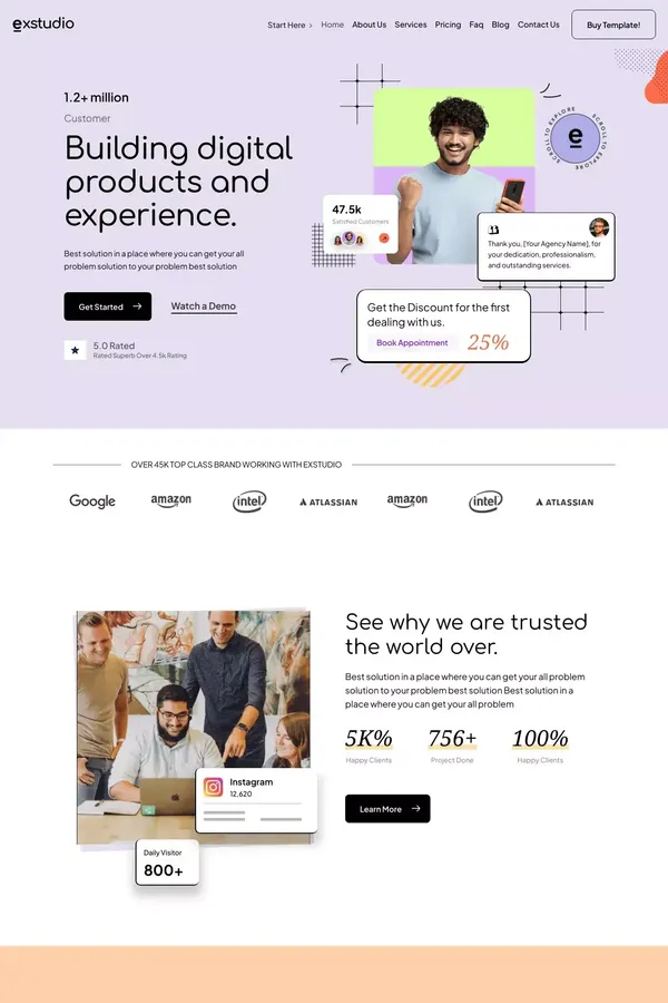 exStudio - Webflow HTML Website Template - Template design inspiration