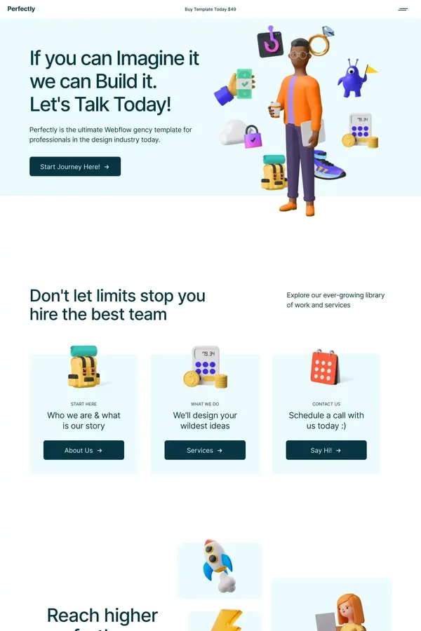 Perfectly - Webflow HTML website template - Template design inspiration