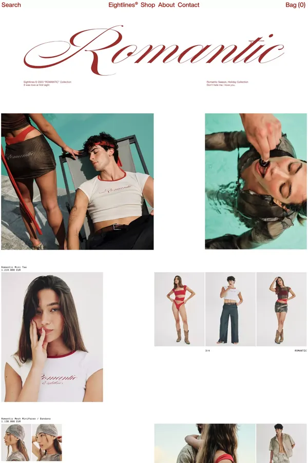 Eightlines Store - Ecommerce design inspiration