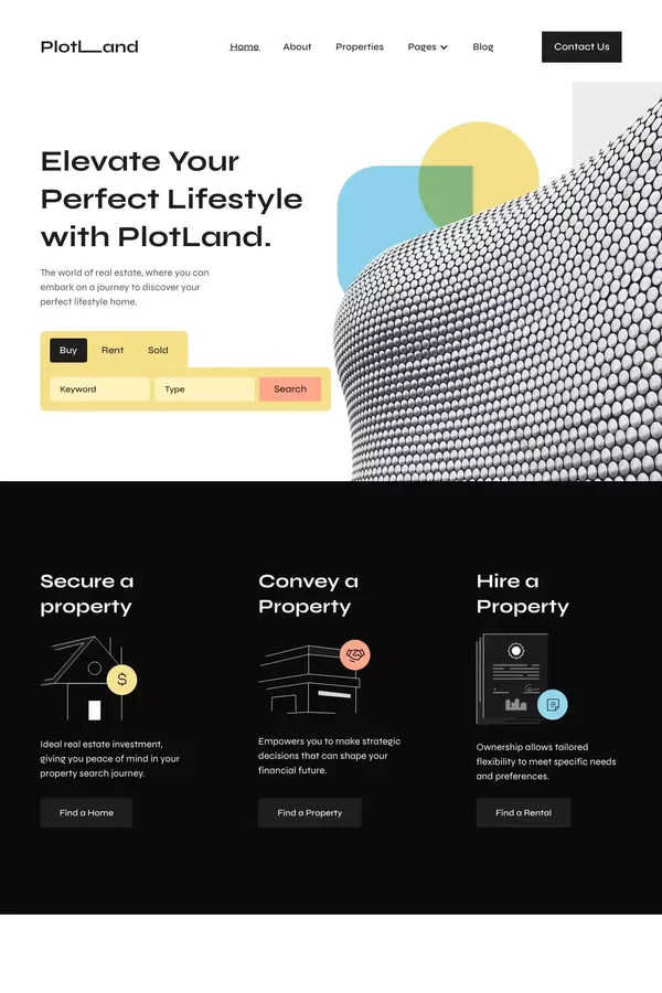 PlotLand - Webflow HTML website template - Template design inspiration