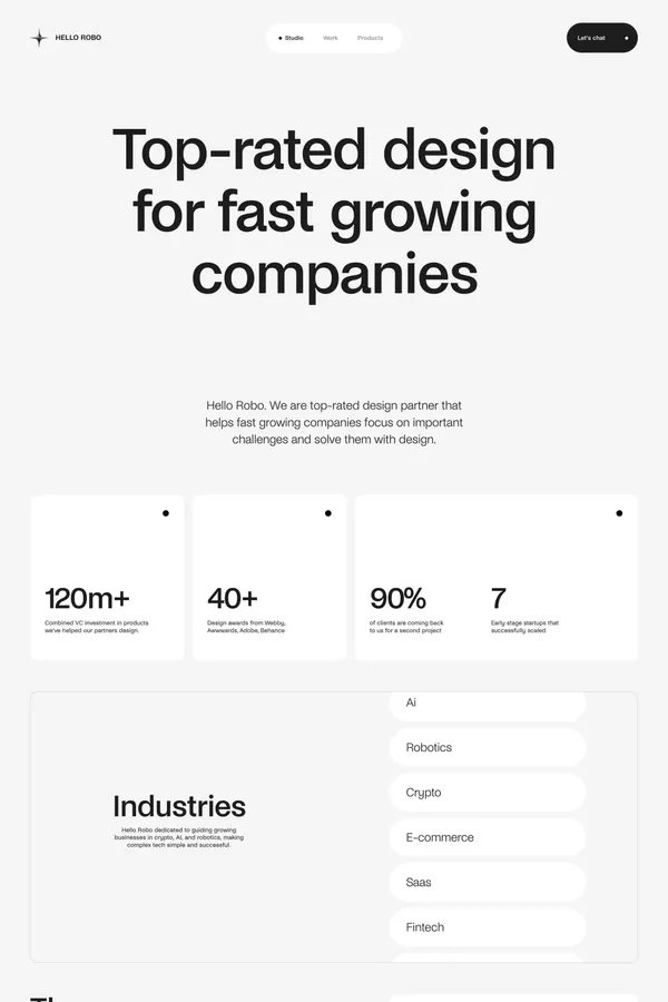 Hello Robo - Portfolio design inspiration