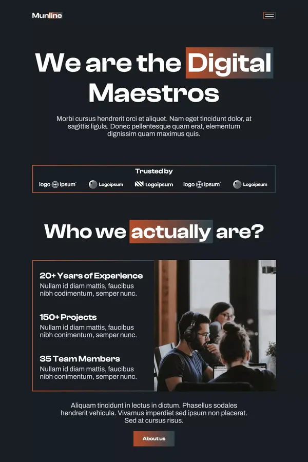 Munline - Agency HTML5 Responsive Website Template
