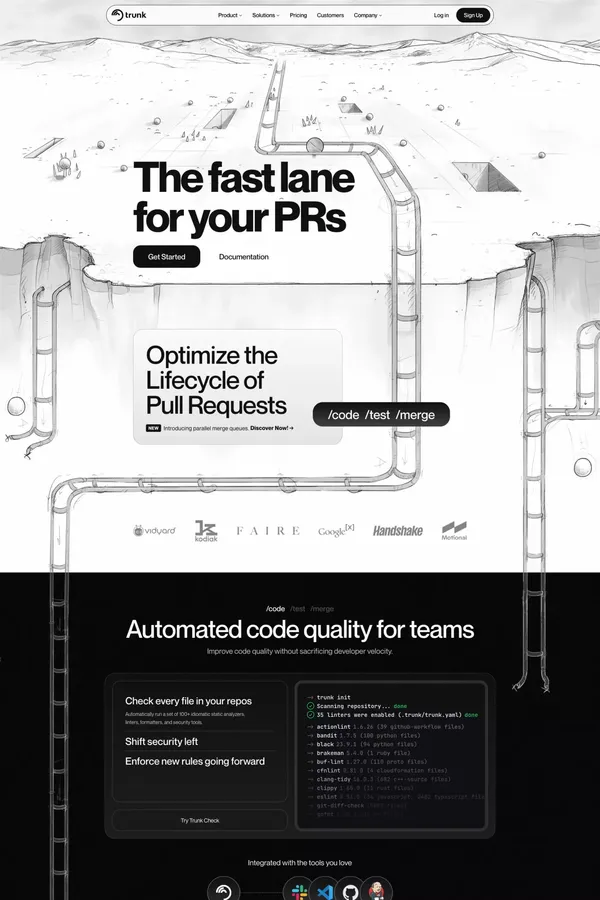 Trunk – The fast lane for your PR - Landing design inspiration