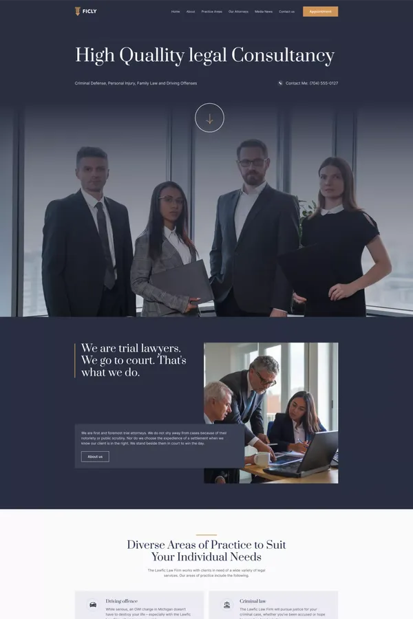 Ficly - Law Firm HTML5 Responsive Website Template