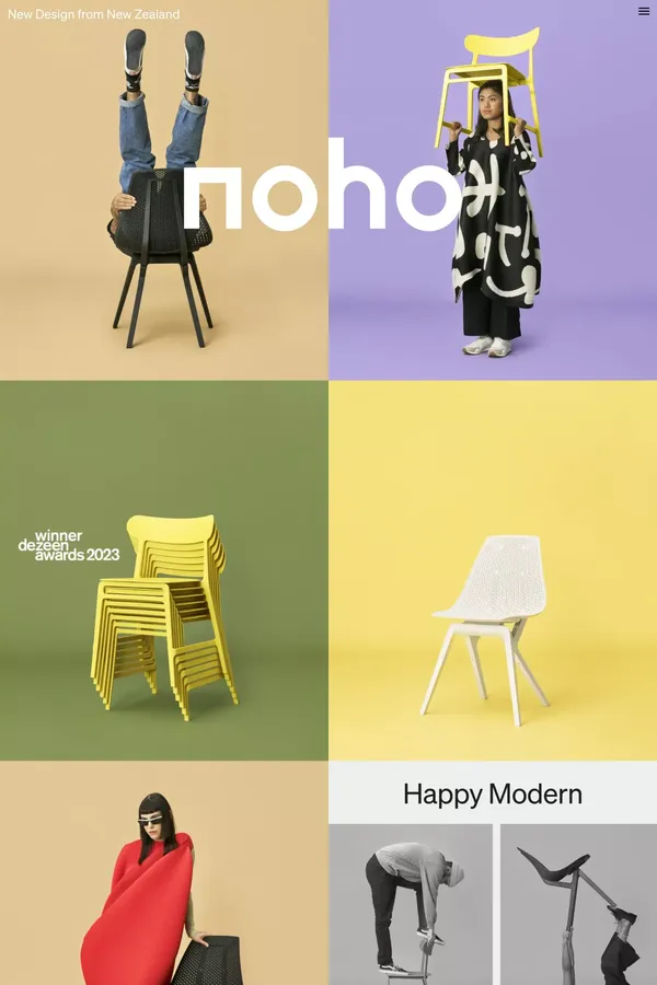Happy Modern, Sustainable Furniture - Ecommerce design inspiration