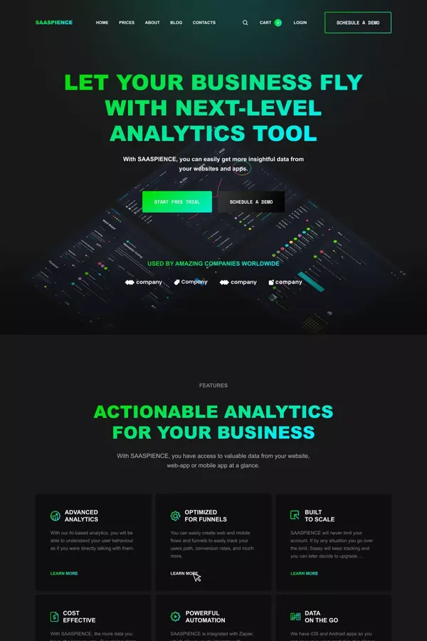 SAASPIENCE - Webflow HTML website template