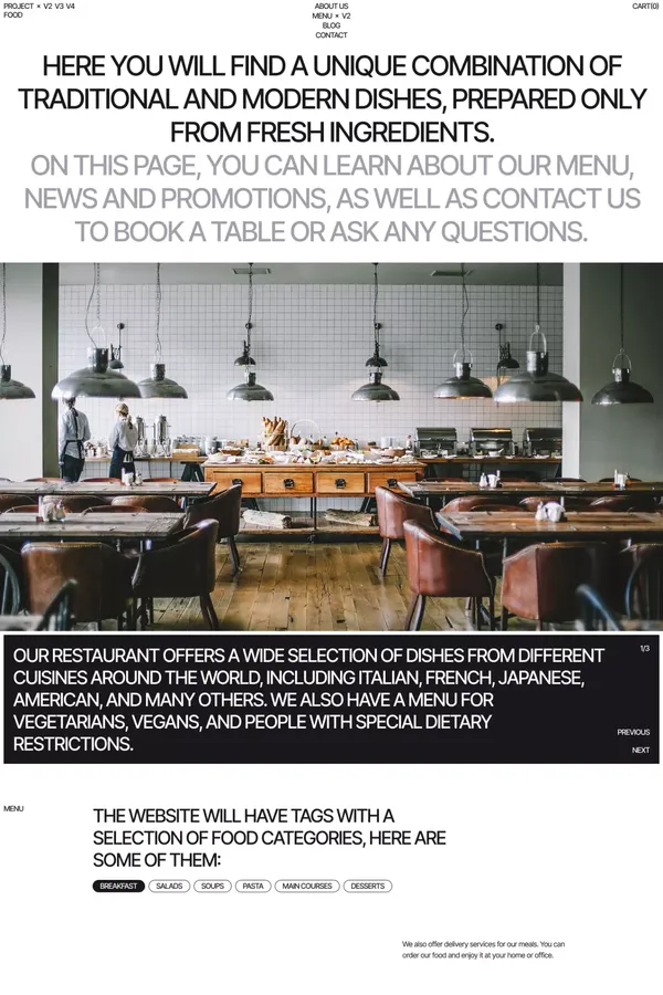 Project Food DB - Restaurant Website E-commerce Template
