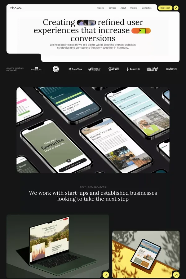 Ohana Studio - Digital Marketing | Webflow Developers | Social Media Campaigns | Branding - Portfolio design inspiration