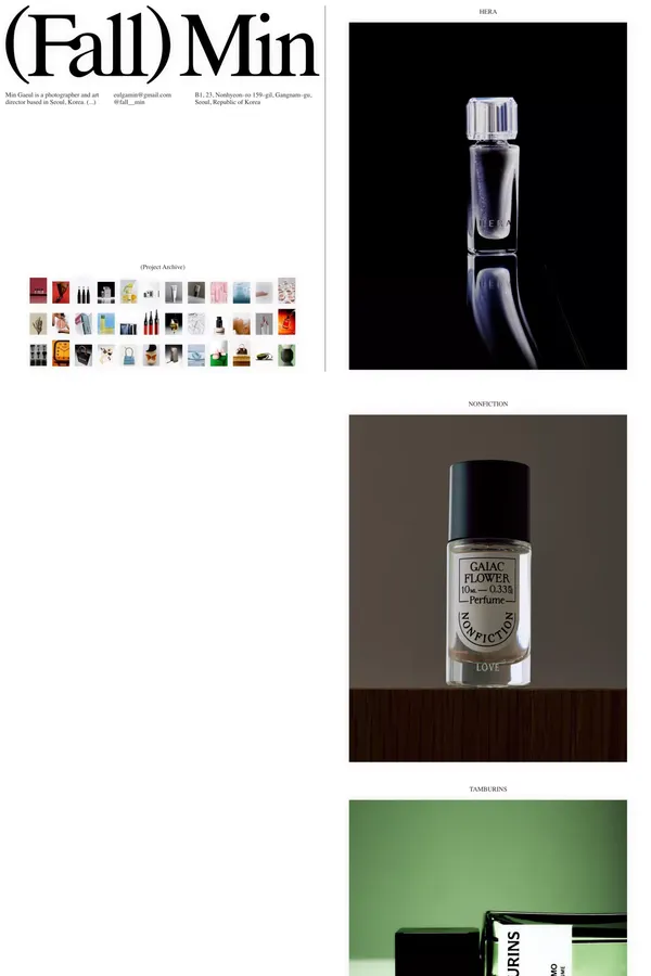 Fall Min - Portfolio design inspiration