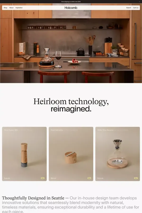 Holcomb Studio | Made for a well lived home. - Ecommerce design inspiration