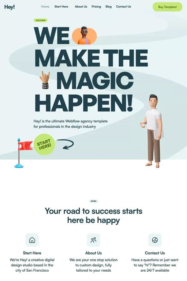 Hey! - Webflow HTML website template - Template design inspiration