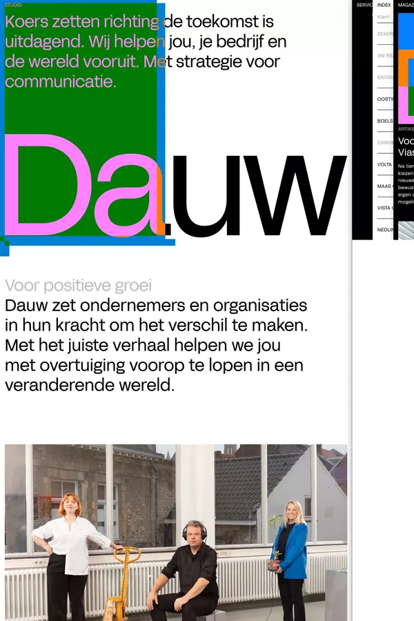 Dauw | Strategie voor communicatie - Portfolio design inspiration