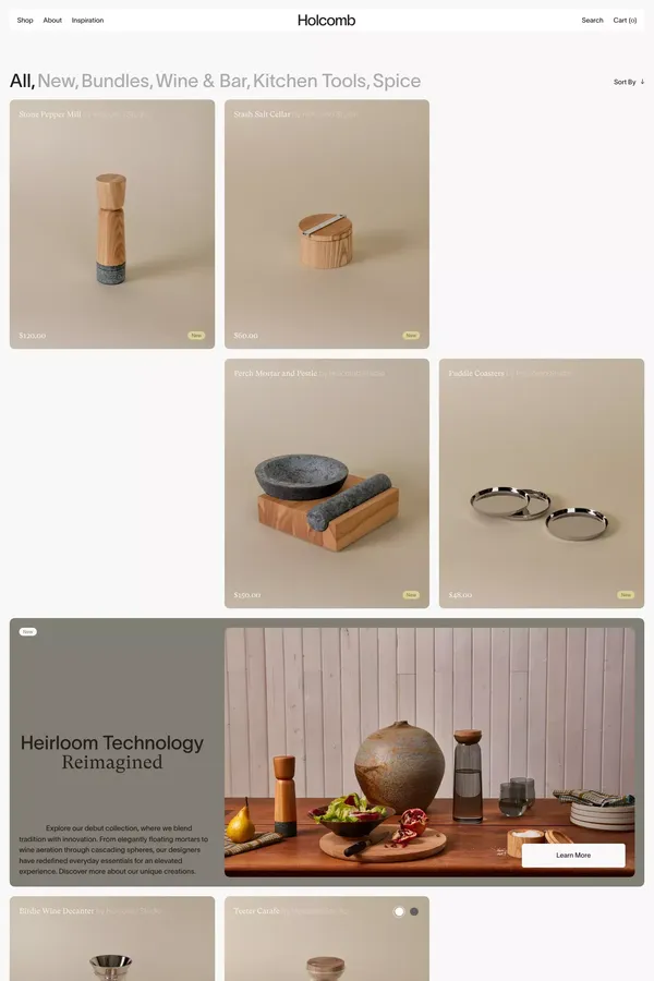 Holcomb | All - Product listing design inspiration