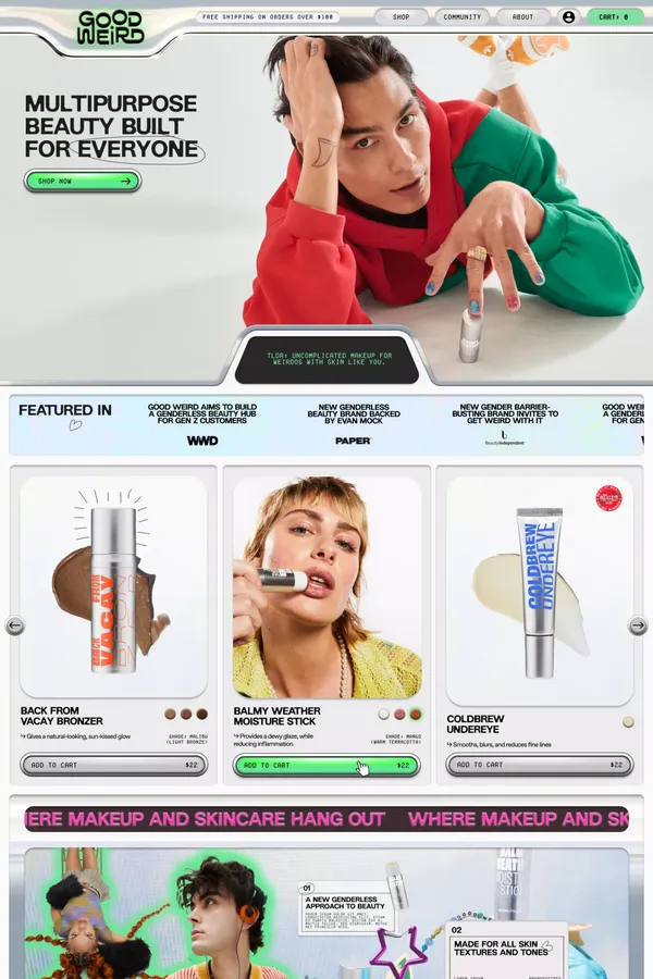 Good Weird - Ecommerce design inspiration
