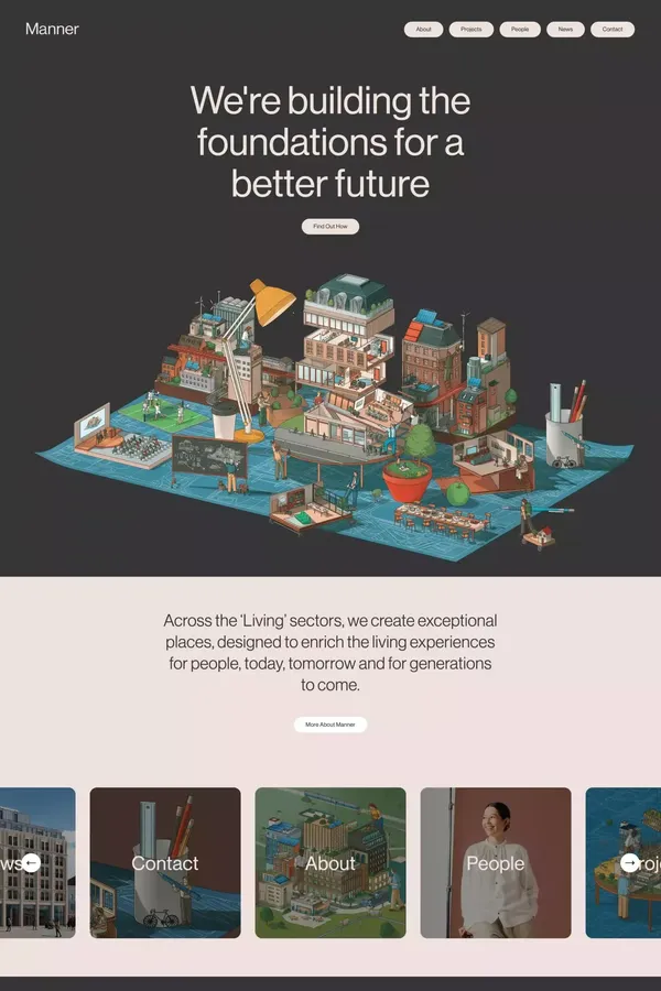 Manner | Building the Foundations for a Better Future - Portfolio design inspiration