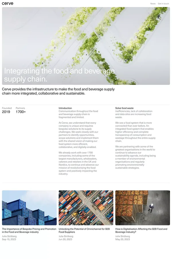Cerve – Integrating the food and beverage supply chain - Portfolio design inspiration
