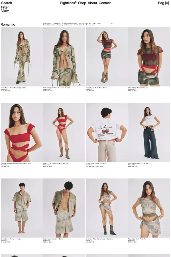 Shop– Eightlines Store - Product listing design inspiration