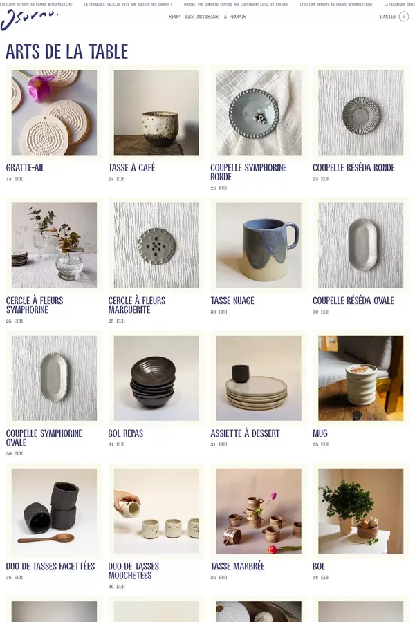 Arts de la table — Osorno - Product listing design inspiration