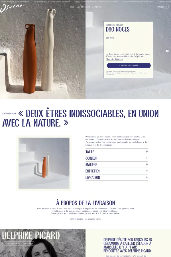 Duo Noces — Osorno - Product page design inspiration