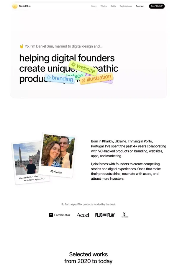 Daniel Sun - digital designer - Portfolio design inspiration