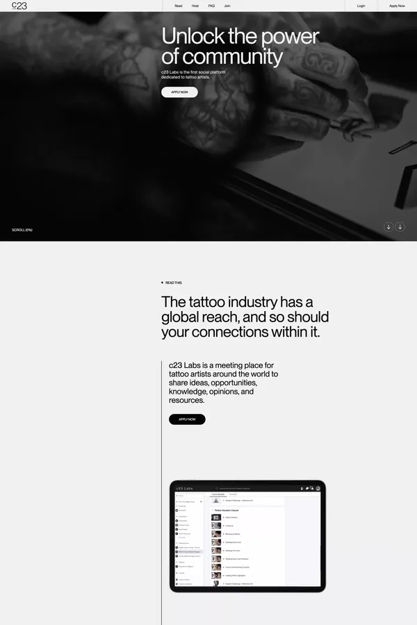c23 Labs — Unlock the power of community - Landing design inspiration