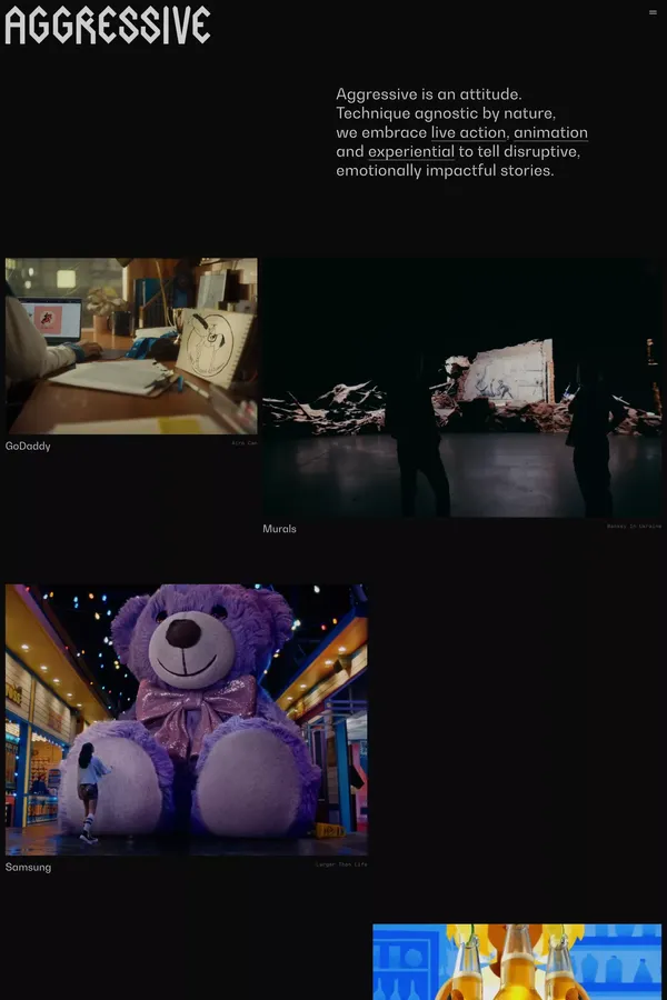 Aggressive - Portfolio design inspiration