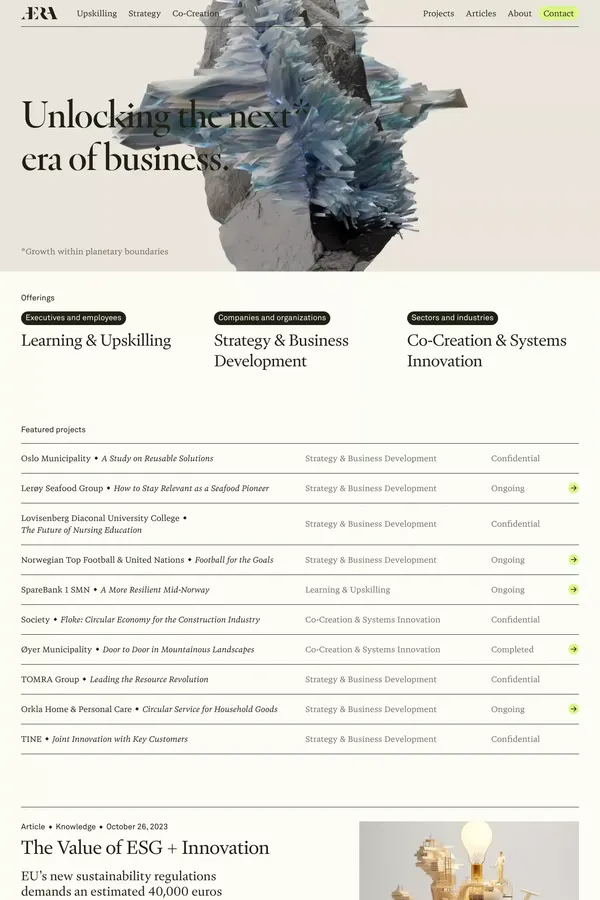 ÆRA | Unlocking the next* era of business - Other design inspiration