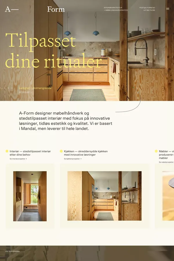 Tilpasset dine ritualer | A-Form - Portfolio design inspiration