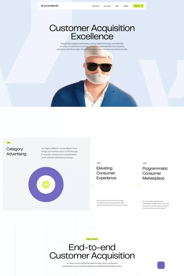 Quote Velocity - Landing design inspiration