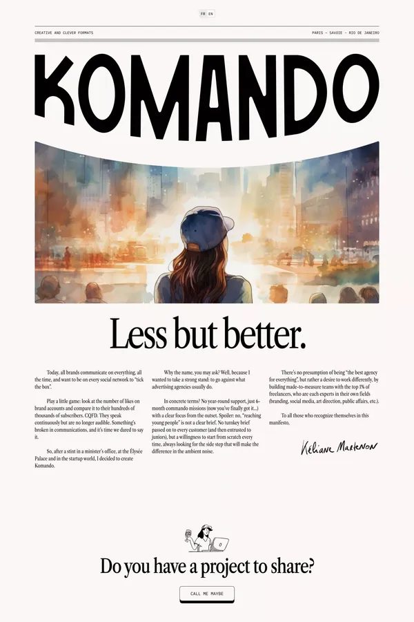 Komando Studio - Portfolio design inspiration