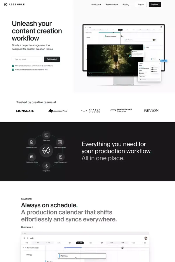 Project Management for Content Creation Teams - Landing design inspiration