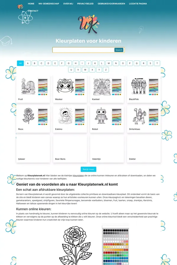 Kleurplatenwk.nl - Online Kleurplaten Voor Kinderen - website design inspiration