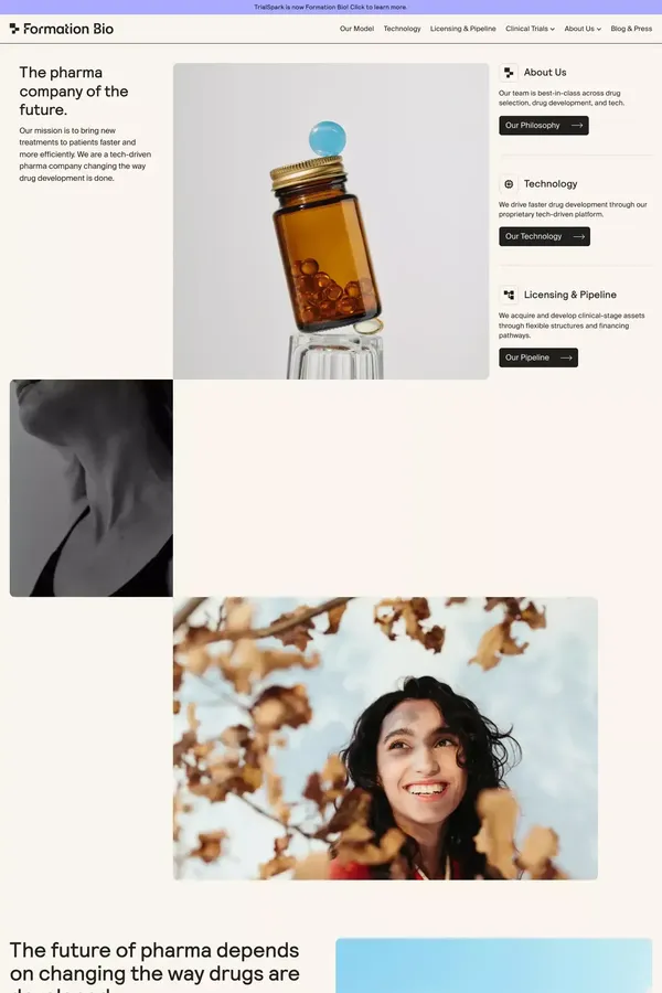 Formation Bio - Portfolio design inspiration