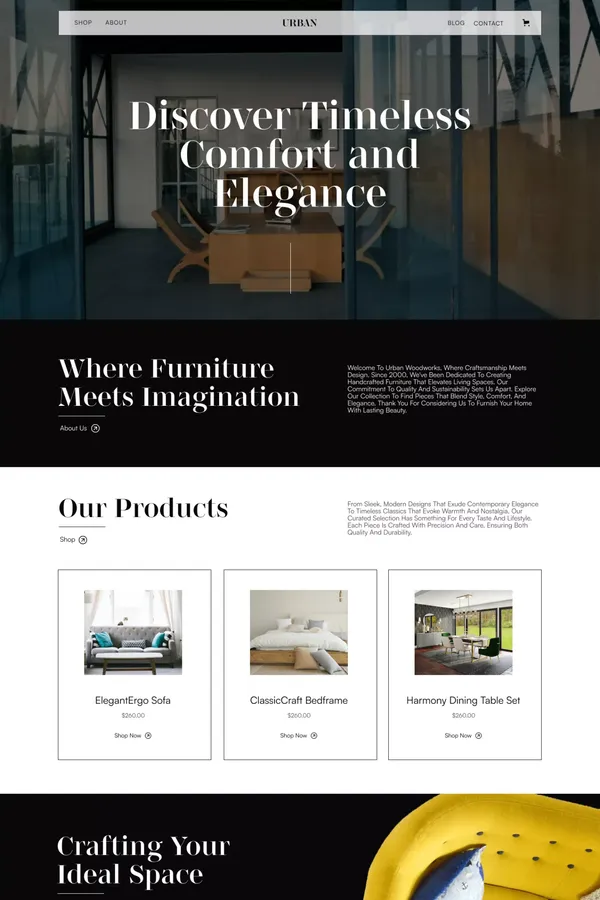 Urban - Furniture HTML5 Responsive Website Template
